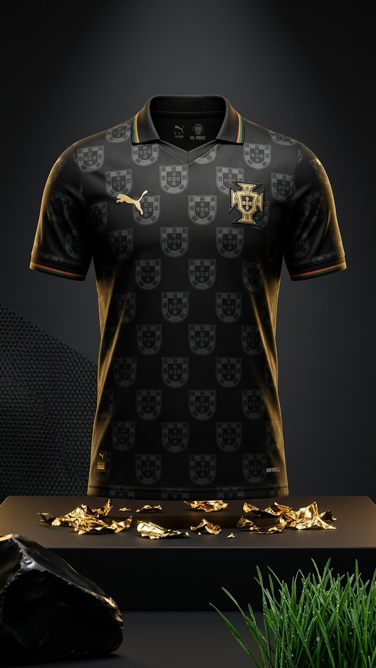 Portugal Black/Gold Kit — World Cup 26